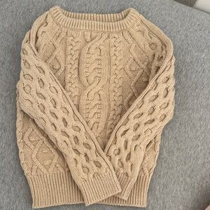 Jamie Kay Neutral Cable Knit Jumper in Soft Beige